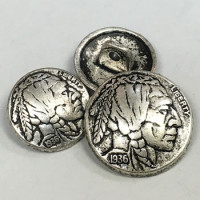 M-187-Indian Head Metal Button - 2 Sizes